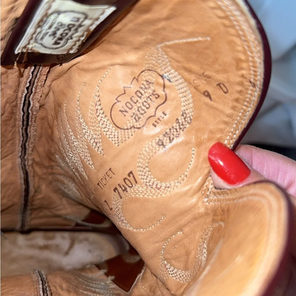 Nocona Jackpot‎ Vintage Style Brown Leather Cowboy Western Boots Size 9